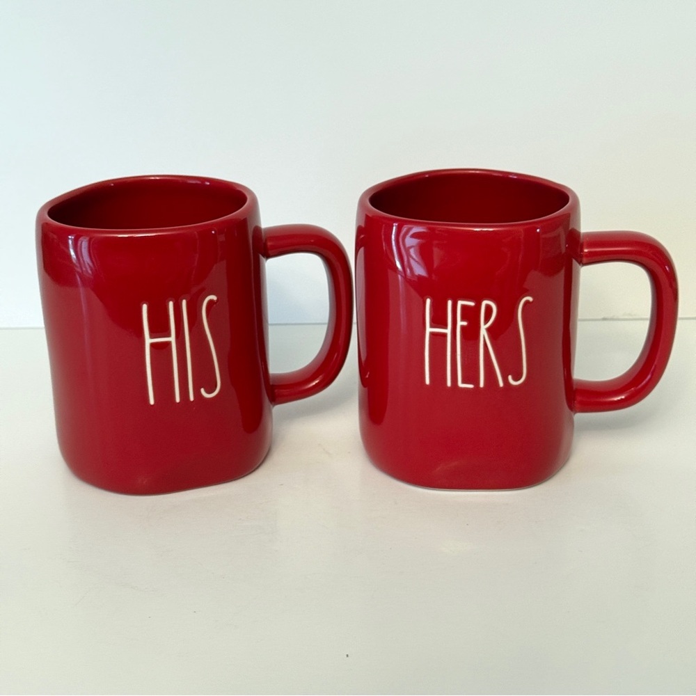 Rae Dunn Artisan Collection by Magenta 2PC Coffee Mug Set 213 – Red HIS & HERS
